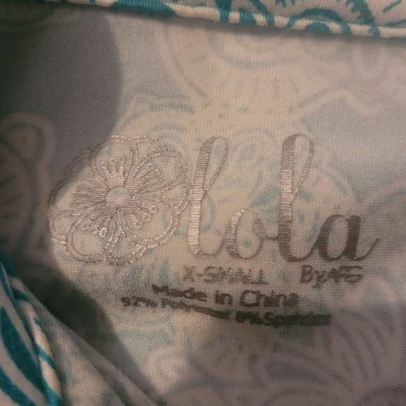 Lola Floral Patterned Teal And White Activewear Dress XS - Picture 7 of 7